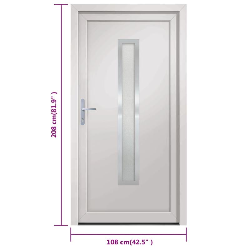 Vidaxl porte d'entrée blanc 108x208 cm pvc 3187890_8