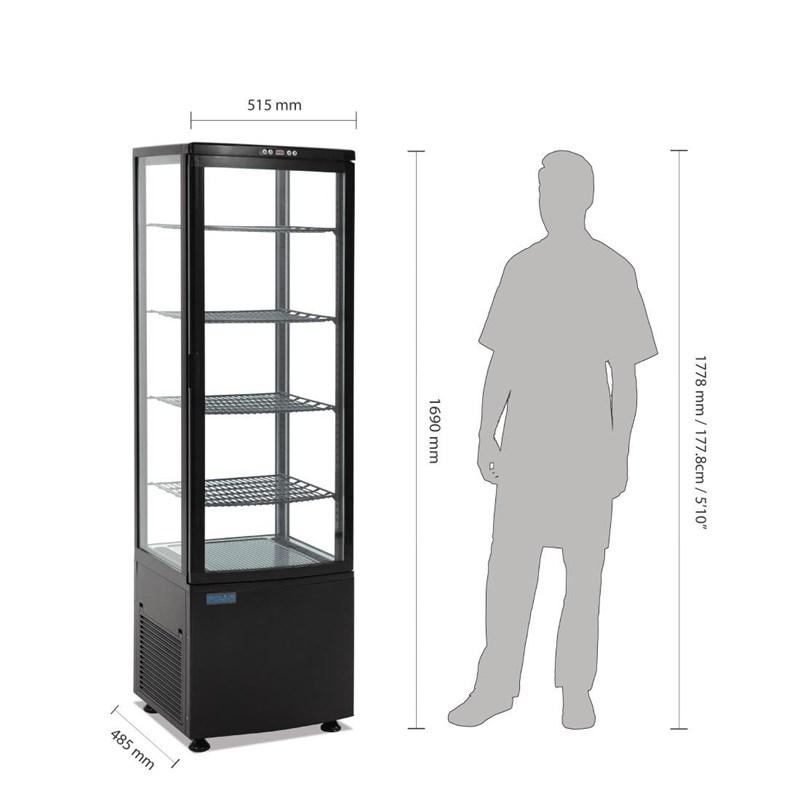 Vitrine réfrigérée panoramique avec porte incurvée - série C - noire 235L - Polar - CX573_8