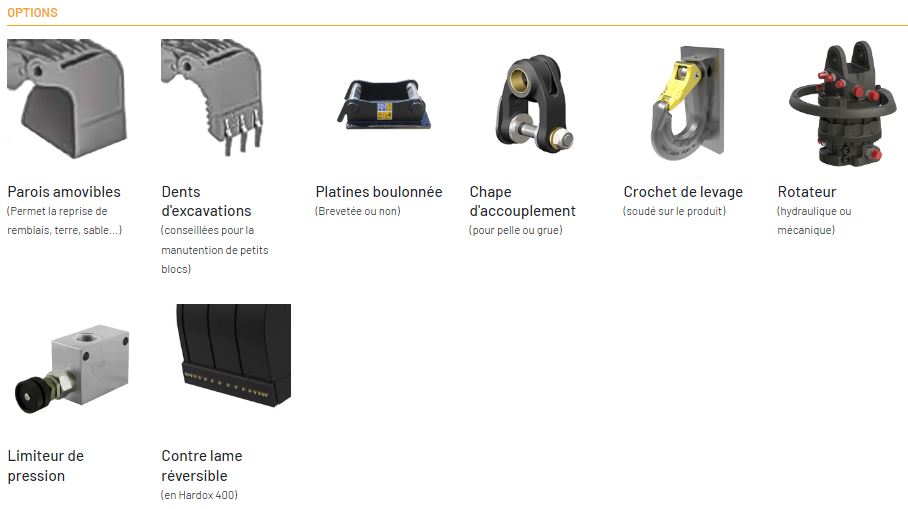 Pince d'enrochement Série GMPMT - Compatible pelle 1.5 à 18 tonnes - Marque GENERAL TP_8