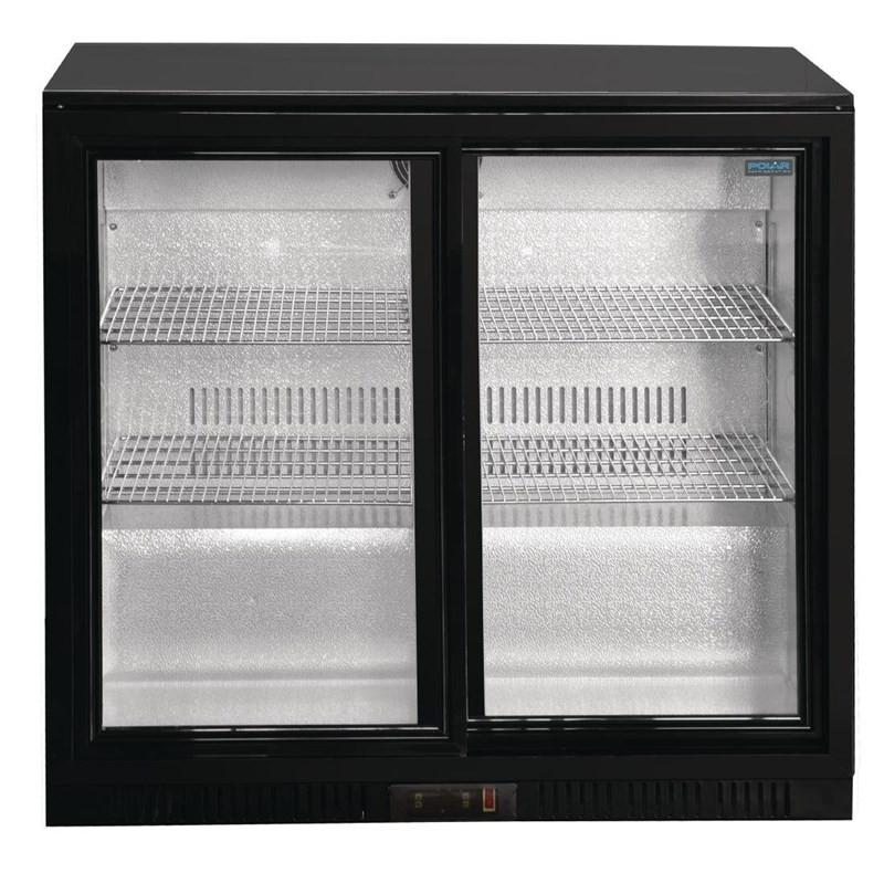 Arrière-bar deux portes coulissantes série G noir 198L GL010 Polar_8