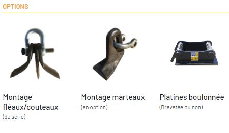 Débroussailleuse pour tractopelle avec moteur à entraînement direct