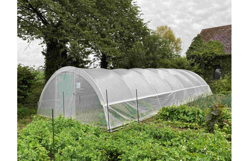 Serre de jardin avec aérations latérales des 2 côtés relevables par manivelles sur 0,70 m de hauteur - idéale pour les jardins de plus grande surface - SUPER_8