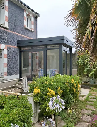 Véranda à toit plat sur-mesure pour extensions de maison - GRI Fabricant_8