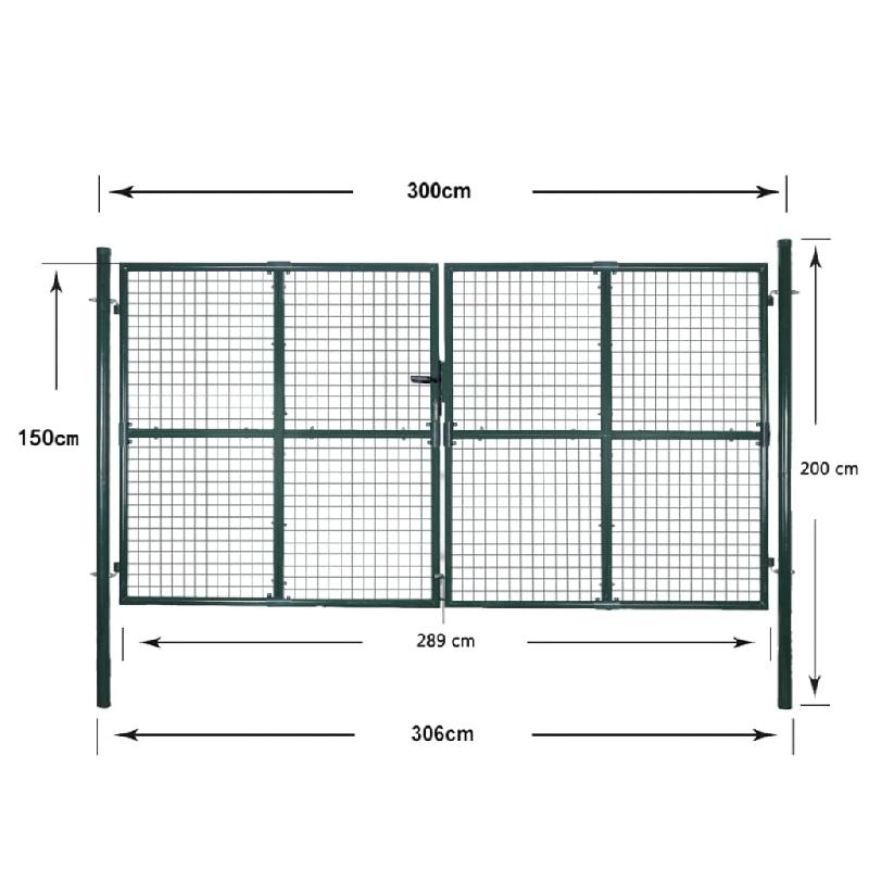Vidaxl portail de clôture à porte double acier enduit de poudre 142025_8