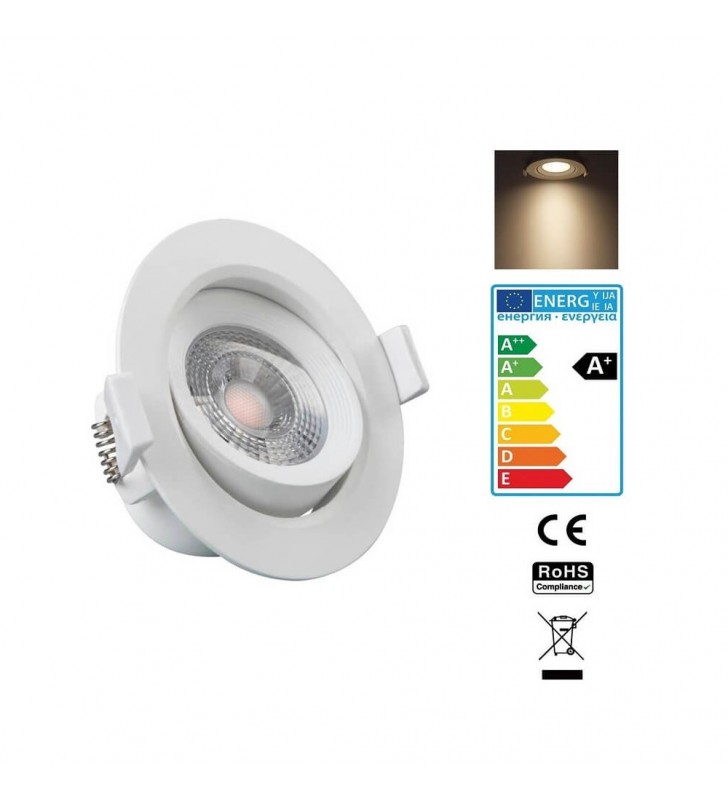 Downlight LED encastré - 7W - rond 45° - réf MNSOBR07 - blanc moderne, angle précis_8