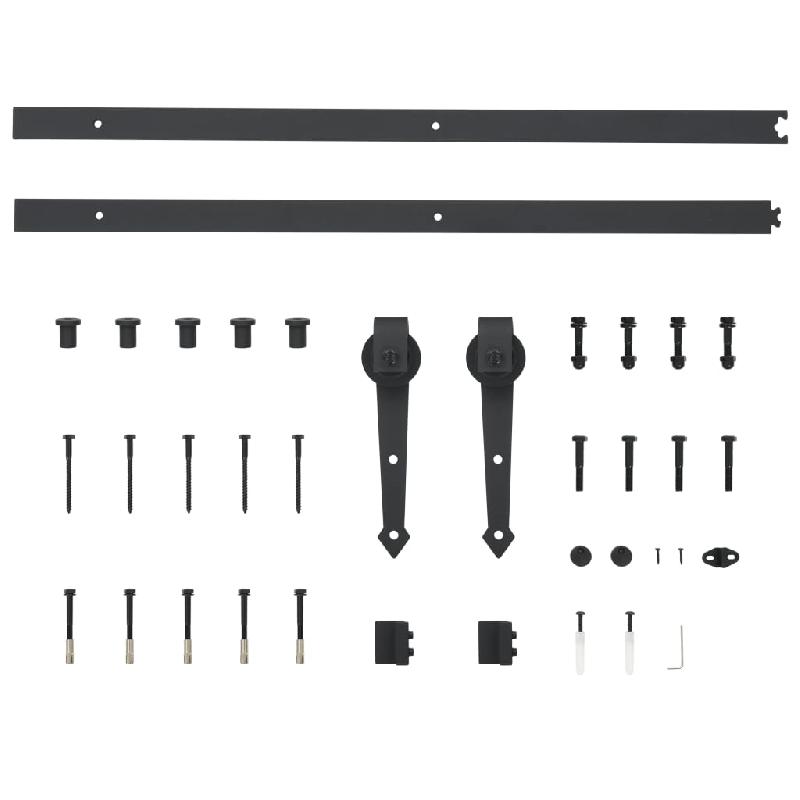 Vidaxl porte coulissante et kit de quincaillerie 80x210 cm pin massif 3203204_8