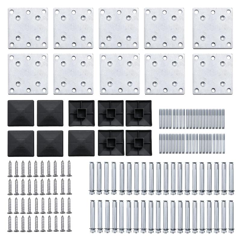 Vidaxl ensemble de panneau de clôture wpc 1484x(105-186) cm noir 3070444_8