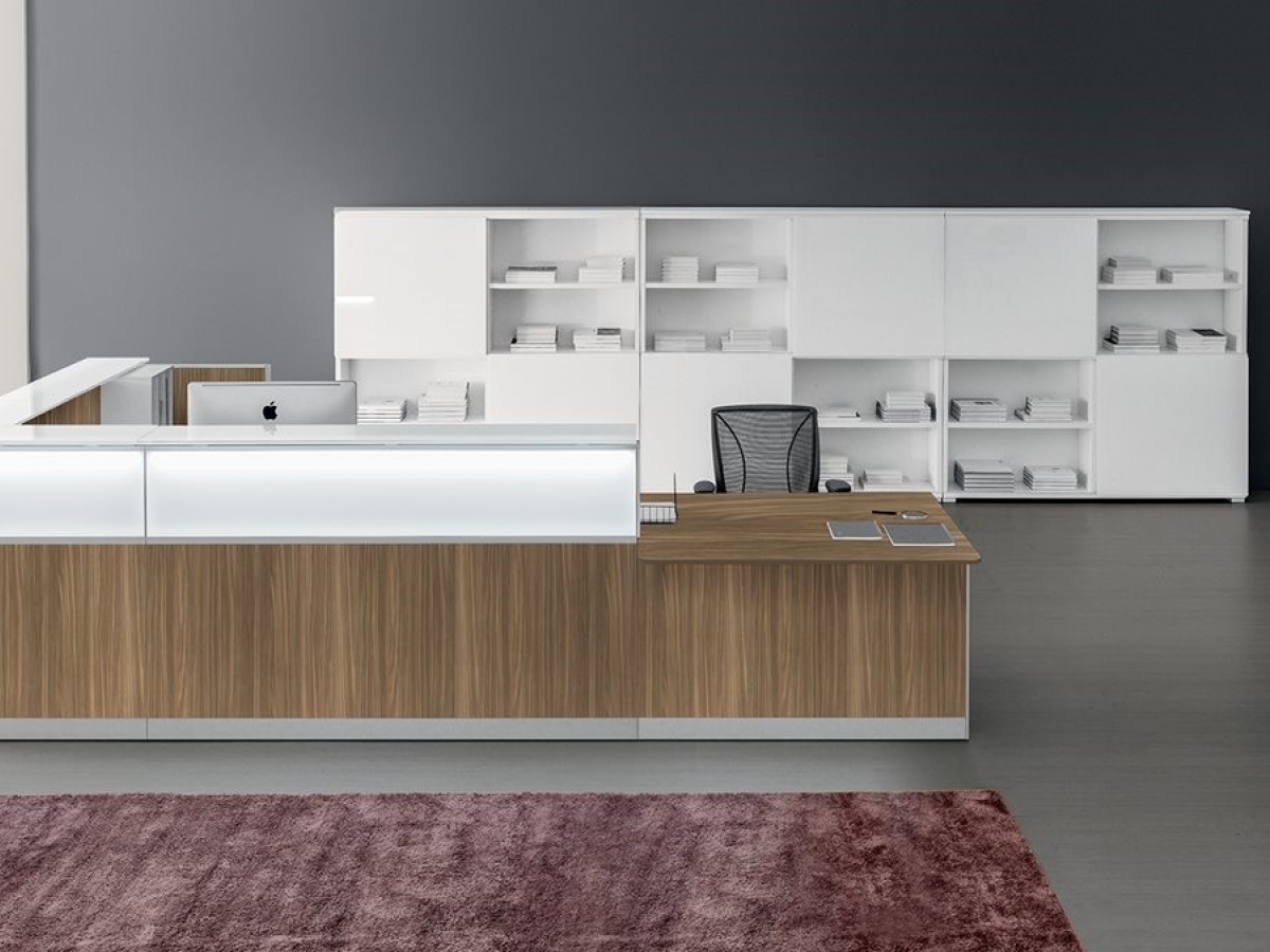 Banque d'accueil d'angle rétro-éclairée LED - DV702 - Conception modulaire avec finitions modernes_8