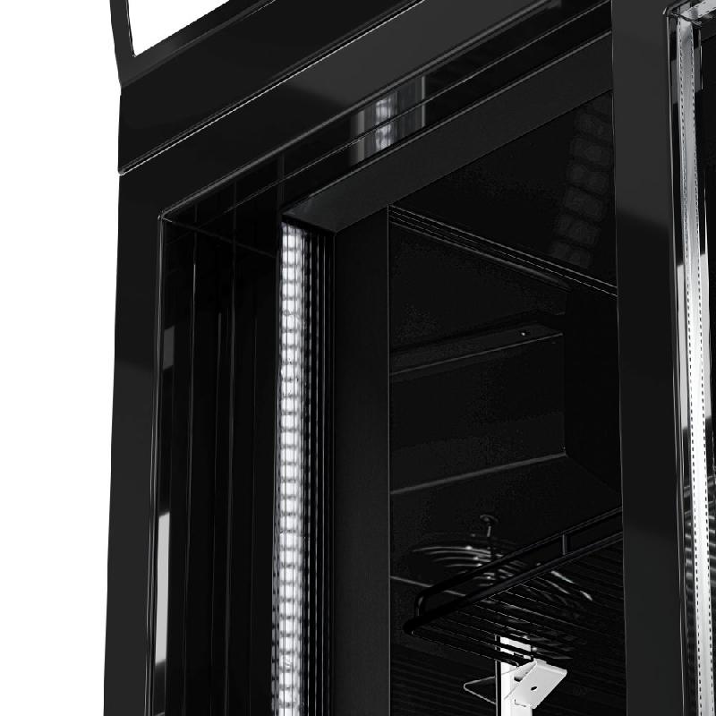 Armoire à boissons noire double portes coulissantes avec canopy - 880L_8
