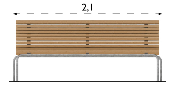 Banc public Stockholm - Hags réf 8037128 - 2100 mm de long, 800 mm de large et 40 kg_8