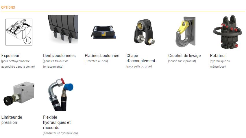Benne preneuse Série GMVT2 - double vérins verticaux - pour sols durs et abrasifs - GENERAL TP_8