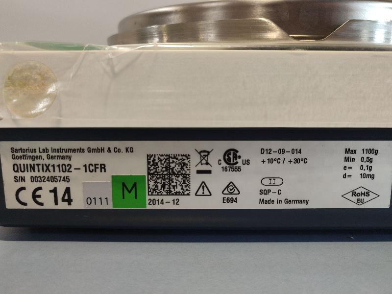 Balance de précision SARTORIUS QUINTIX 1102 1CFR  1100g / 0,01g_8