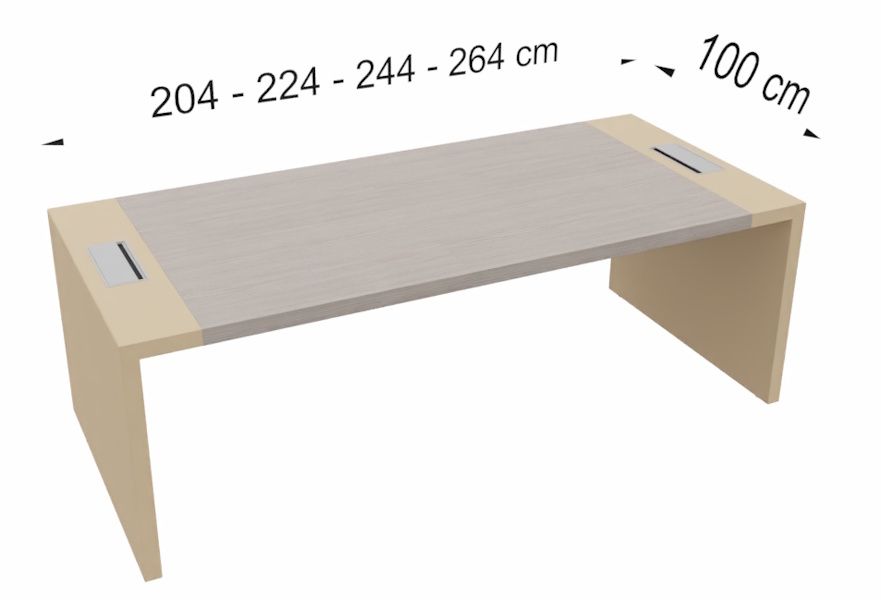 Bureau de direction E10 - Esthétique moderne et traditionnel, plateau en bois plaqué et options cuir_8