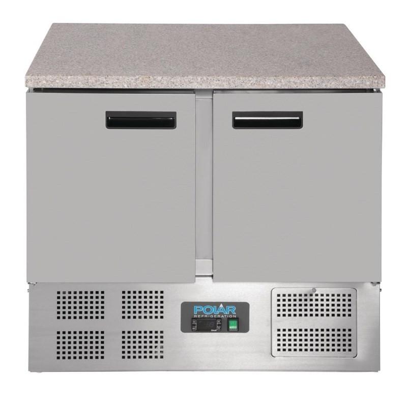 Table réfrigérée positive plan de travail en marbre Série G 2 portes 240L CL108 Polar_8