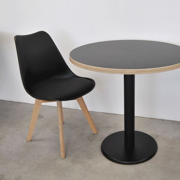 Chaise de restaurant - Design scandinave en bois de hêtre, coque en polyuréthane et coussin en simili cuir_8