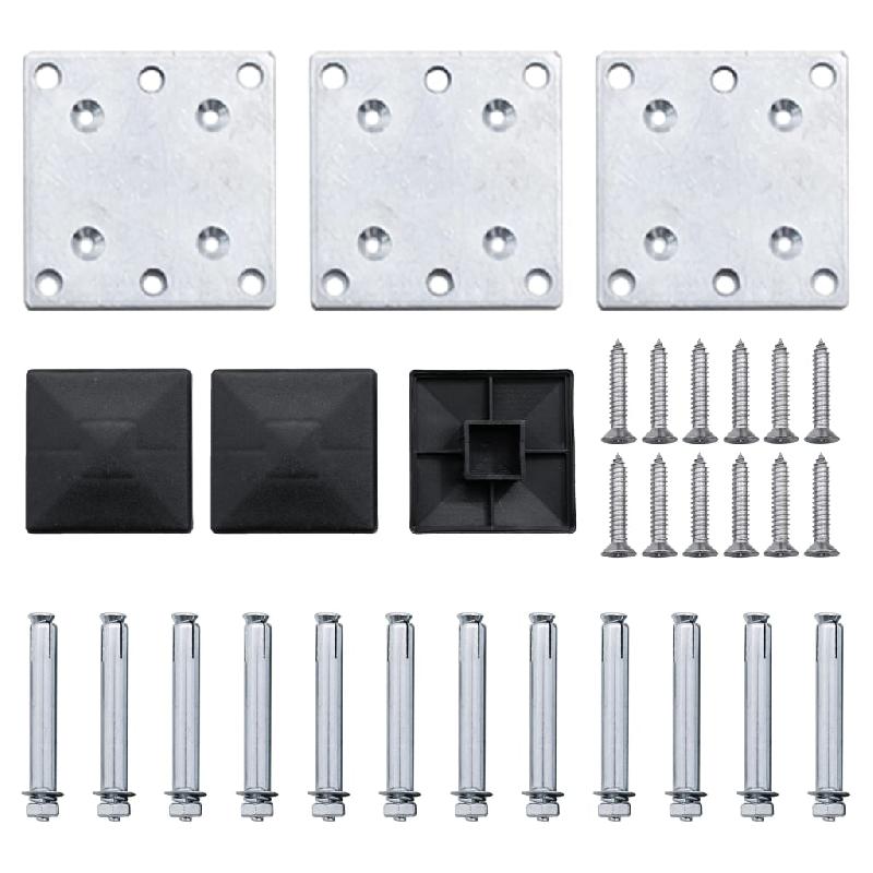 Vidaxl ensemble de panneau de clôture wpc 353x146 cm noir 3070459_8