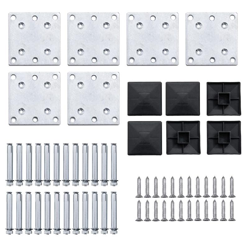 Vidaxl ensemble de panneau de clôture wpc 872x146 cm noir 3070462_8