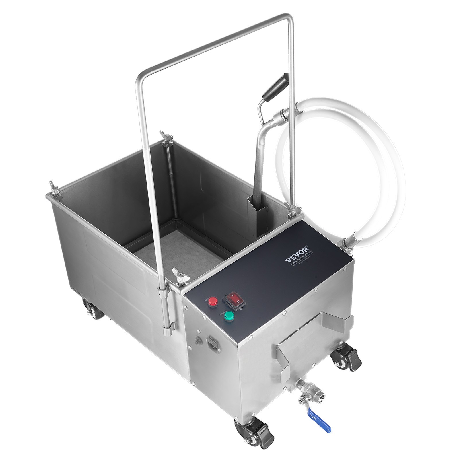 Système de filtration pour huiles de friture usagée VEVOR - Réservoir 38L - Mobile avec roulettes et tuyau - Filtration efficace à 4 couches_8