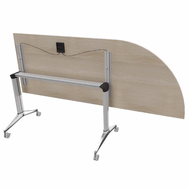 Table de réunion NET, plateau abattant avec retour - Mobel Linea - Blanc, Anthracite, Gauche_8