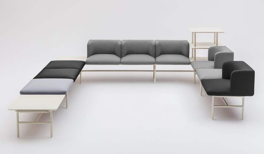 Ahora - Système flexible pour accueil et espaces d'attente avec coussins, tablettes et étagères_8