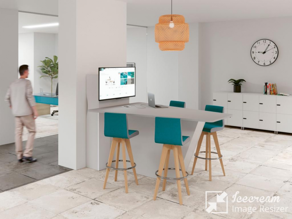 Table connectée multimédia HUB - modèle bas ou haut avec options technologiques avancées_8