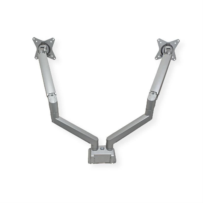 ROLINE Support double LCD, fixation sur bureau, vérin à gaz, 5 articulations, 17-23