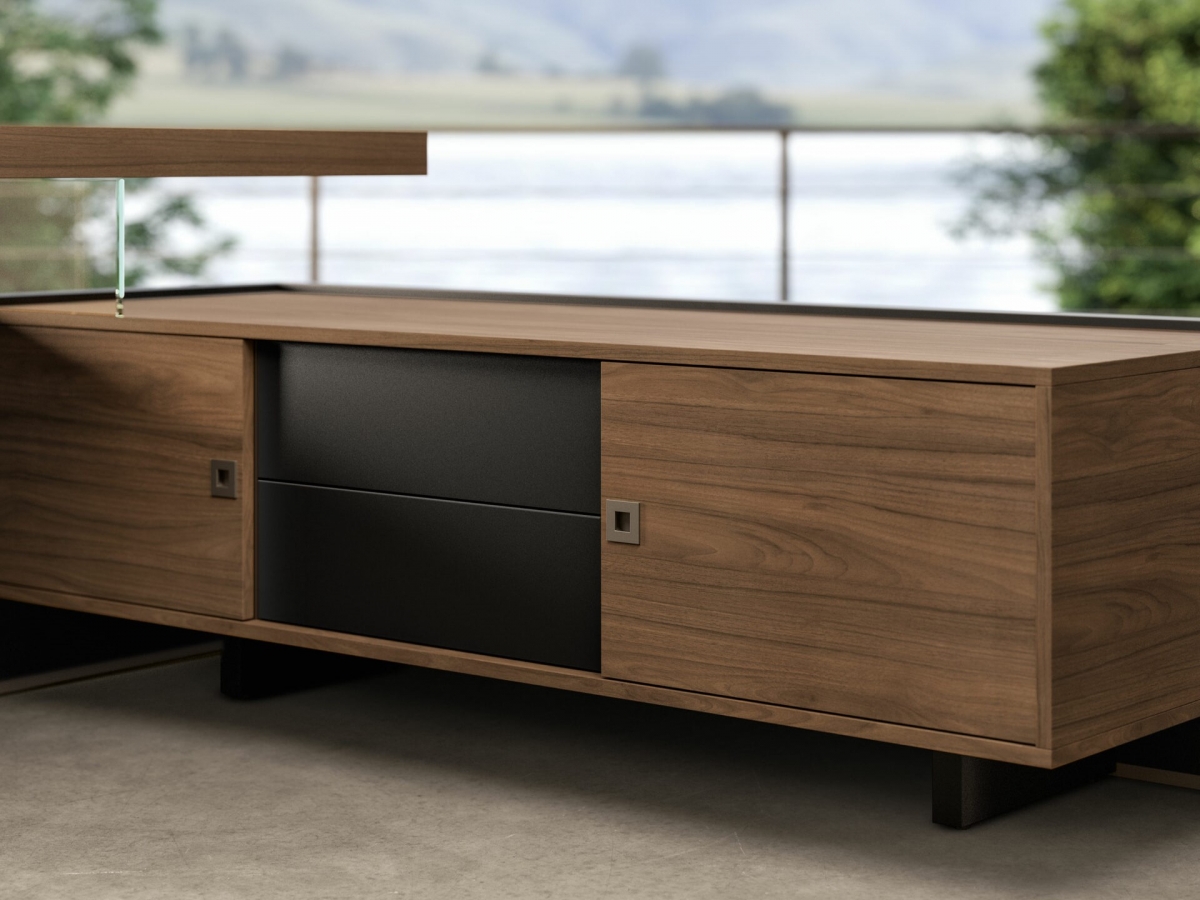 Bureau de direction intemporel et élégant - BOLD58 avec plateau épais et support en verre_8