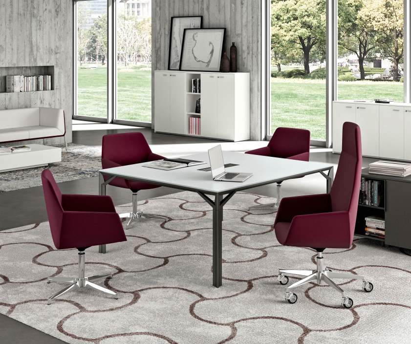 Bureau de direction en mélamine ou verre laqué - Charmant, rigoureux et simple - X8_8