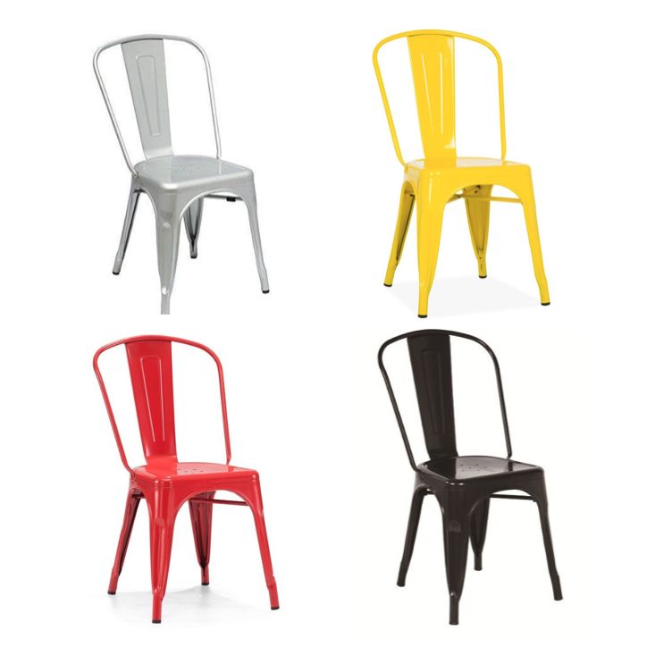 Chaise de terrasse - style vintage - acier - usage intérieur/extérieur - empilable - plusieurs couleurs_8