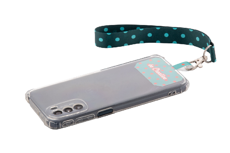 Bracelet personnalisable en RPET - avec mousqueton en métal et pochette téléphone imprimée_8