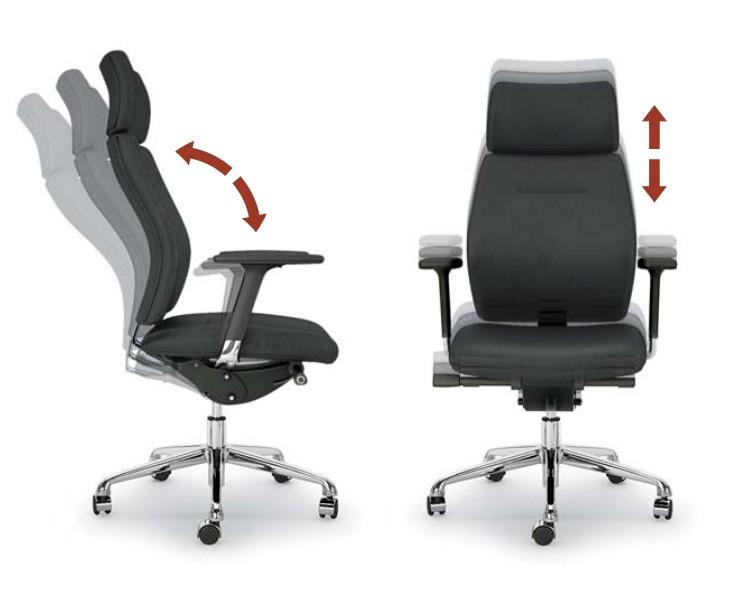 Fauteuil de Direction cuir Creta - Mobel Linea - cuir noir_8