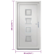 Vidaxl porte d'entrée blanc 88x200 cm pvc 3187843_8
