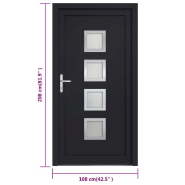 Vidaxl porte d'entrée anthracite 108x208 cm pvc 3187854_8