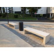 Banc droit public en béton moderne Linea - monobloc avec fibres projetées et haute résistance_8