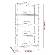 Vidaxl étagères à 5 niveaux 2pcs anthracite acier et bois d'ingénierie 152868_8