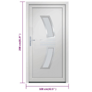 Vidaxl porte d'entrée blanc 108x208 cm pvc 3187925_8