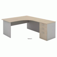 Bureau d'angle compact pied panneau avec caisson hauteur bureau So Vigo_8