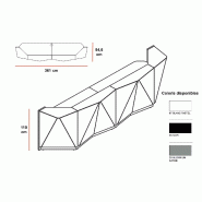 Banque d'accueil lumineuse Alpa - MDD - Gris brillant_8