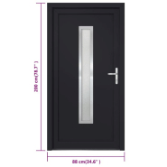 Vidaxl porte d'entrée anthracite 88x200 cm pvc 3187903_8