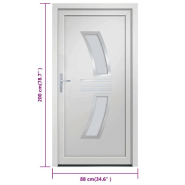 Vidaxl porte d'entrée blanc 88x200 cm pvc 3187921_8