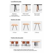 Table PLANIA - modulaire, personnalisable avec finitions chêne ou noyer, et pieds réglables_8