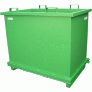 Benne à fond ouvrant (BAFO) - 1000 litres - Fabrication française - Reprise transpalette et chariot élévateur_8