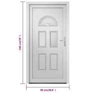 Vidaxl porte d'entrée blanc 98x198 cm pvc 3187916_8