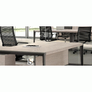 Bureau d'angle sur crédence bois X9- Officity - 192, Droite, Noyer américain_0