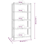 Vidaxl étagère à 5 niveaux 2 pcs argenté acier et bois ingénierie 3154203_8
