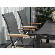 Fauteuil de jardin inclinable essence 71,1x61,9x107,1cm – MTF – aluminium et teck – 2nab3129_8
