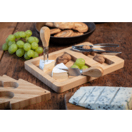 Set Noël de couteaux à fromage - Planche en forme de sapin en bambou avec 2 couteaux en inox_8
