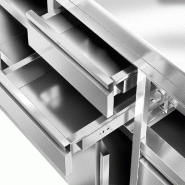 Meuble inox pour machine à café - 1200 x 600 mm - 2 tiroirs - Étagère réglable gauche_8
