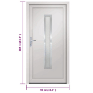 Vidaxl porte d'entrée blanc 98x208 cm pvc 3187888_8