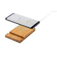 Support de bureau en bambou - Chargeur sans fil intégré 5W - Câble USB inclus_8